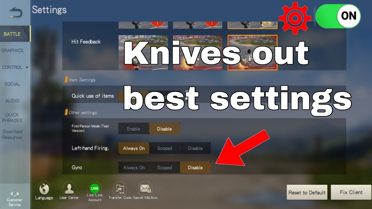 Knives Out Best Setting To Make Pro Player