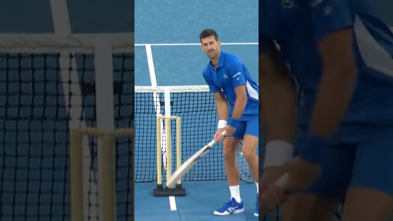 Novak Djokovic's HUGE cricket shot! 🔥