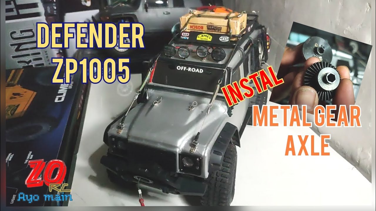DEFENDER, HB ZP1005 4x4 , 1:10 SCALE, INSTAL METAL GEAR AXLE Depan & Belakang