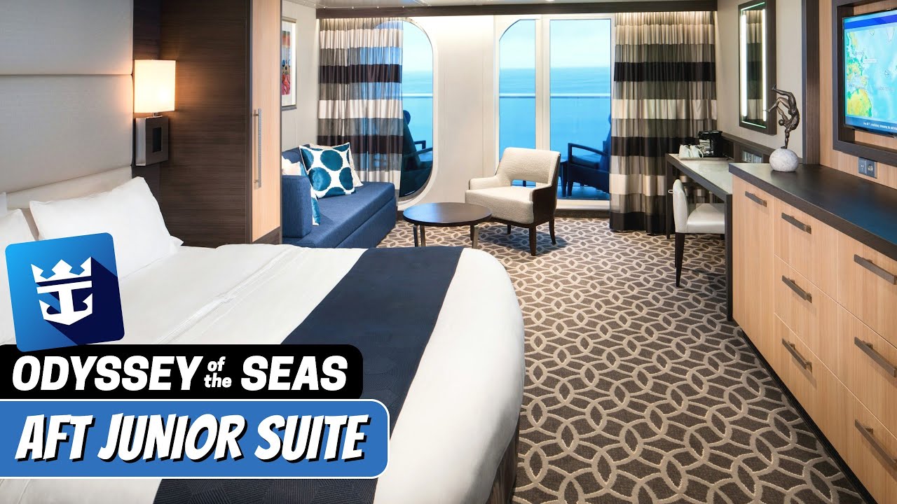 Odyssey of the Seas | Aft Junior Suite Full Walkthrough Tour & Review 4K