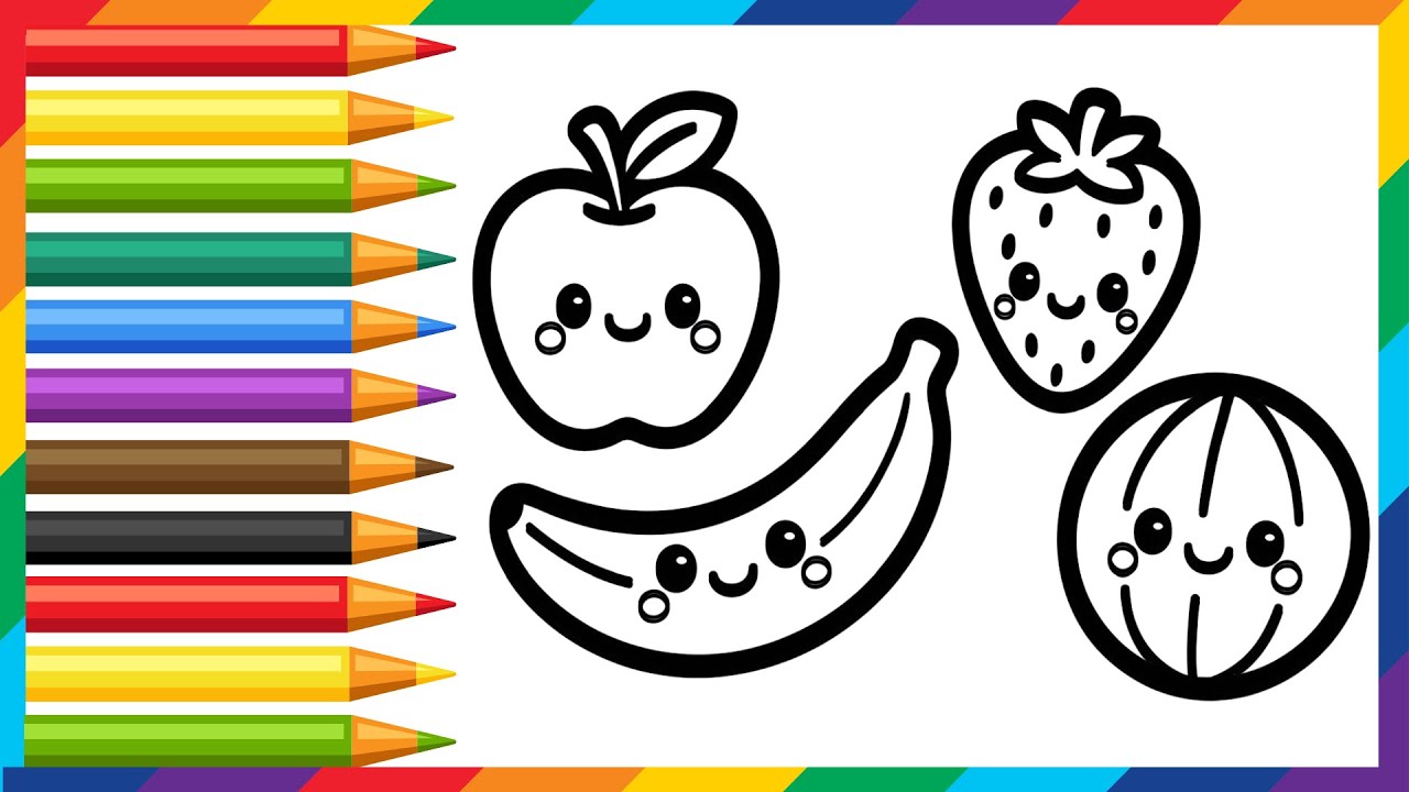 Dibuja y Colorea Ricas Y Jugosas Frutas de Forma Fácil Y Divertida.