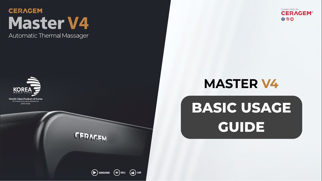 Руководство по базовому использованию | Ceragem Master V4 | Ceragem India
