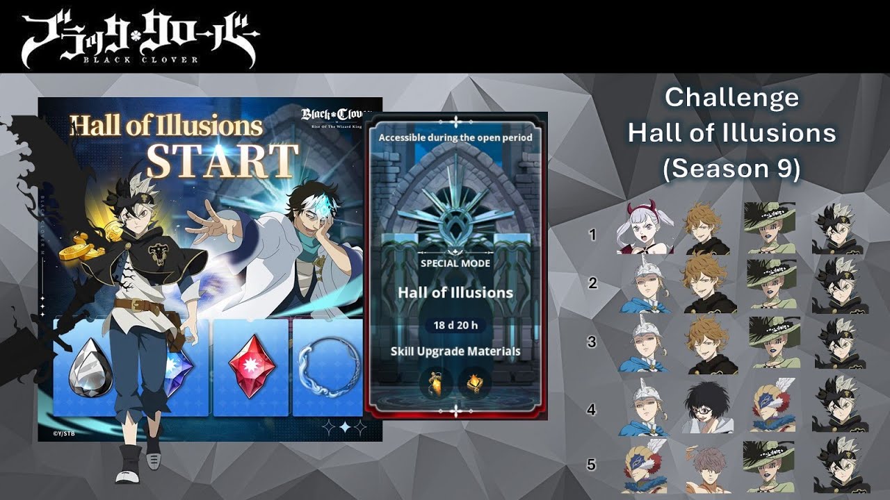 Hall of Illusions Challenge Season 9 Runs  Black Asta Make It Easy (F2P Account)