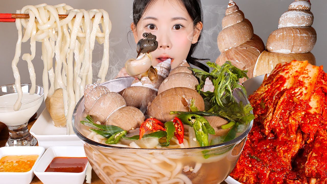 더워지기 전에 왔다네🐚✨️ 백골뱅이탕 칼국수 먹방 Sea Snail (Whelk) Soup [eating show] mukbang korean food