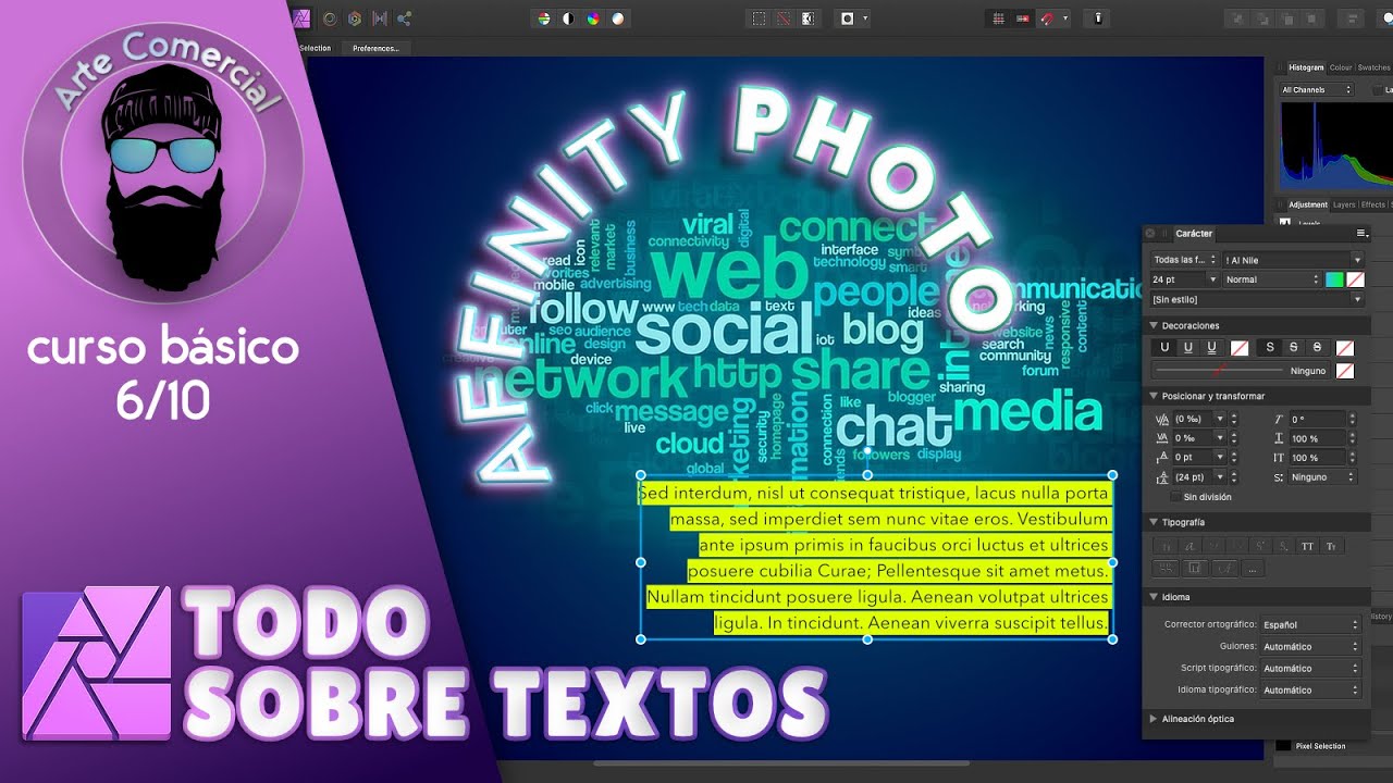 Todo sobre Textos en Affinity Photo - Español