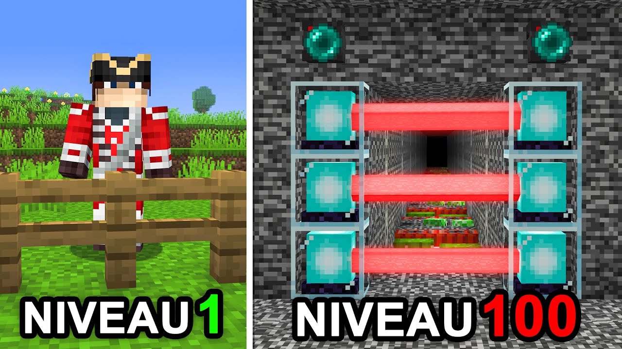 J'ai Testé la DÉFENSE des Bases du NIVEAU 1 à 100 sur Minecraft !