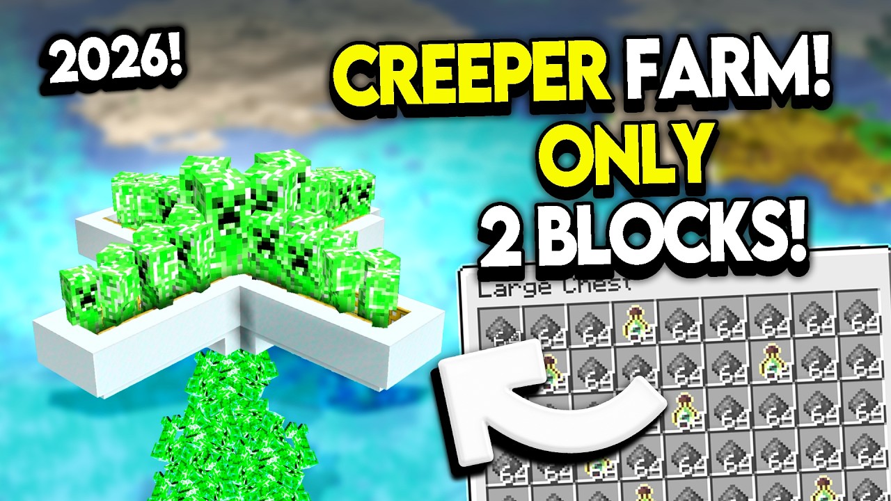 9000 за 5 минут! ЛУЧШАЯ новая ферма криперов для Minecraft 1.21/26.1+!
