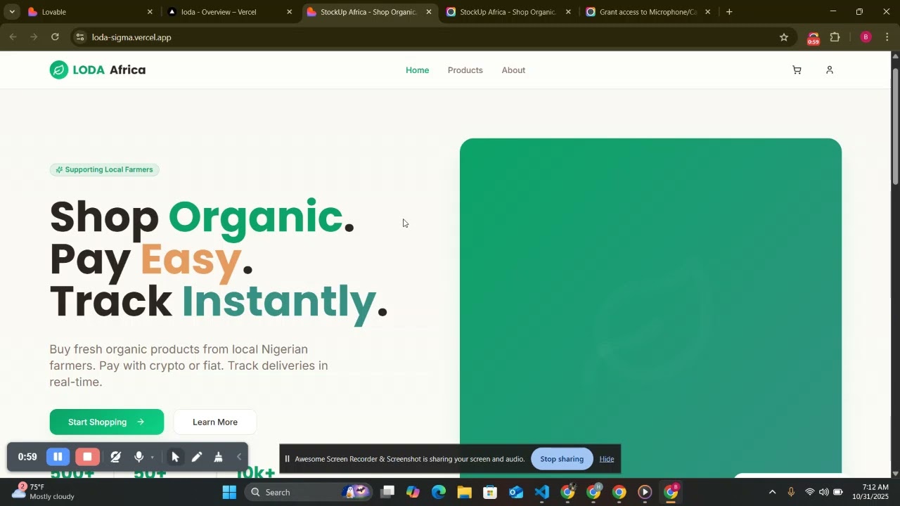 LODA Africa Web-3 E-commerce Platform walkthrough guide.