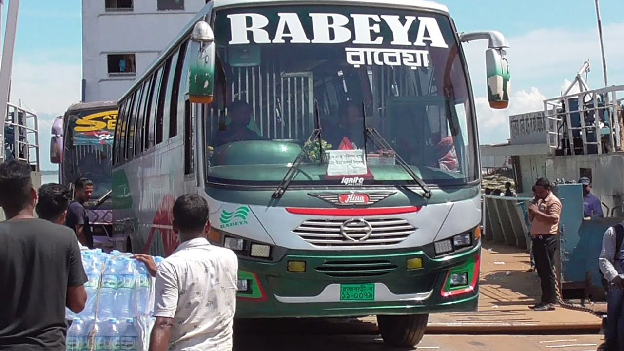 Rabeya vs Green Line vs Sakura vs Royal Express unloading from Daulatdia Ferry Ghat