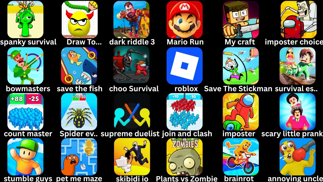 Hide Ball,Roblox, Death Puzzle, Mario Run, Race Master, Jail Breaker,Tom Friends 2, Juice Run,