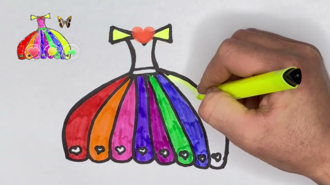 How To Draw colorful 👗 Easy Step ByStep Tutorial