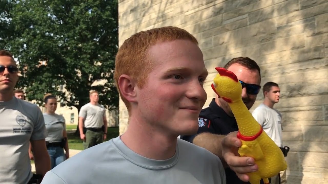 Sometimes police cadets just want to choke the chicken
