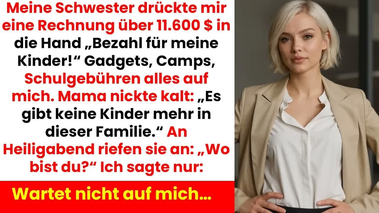 Meine Schwester forderte 11 600 $ doch meine Antwort an Heiligabend schockierte alle