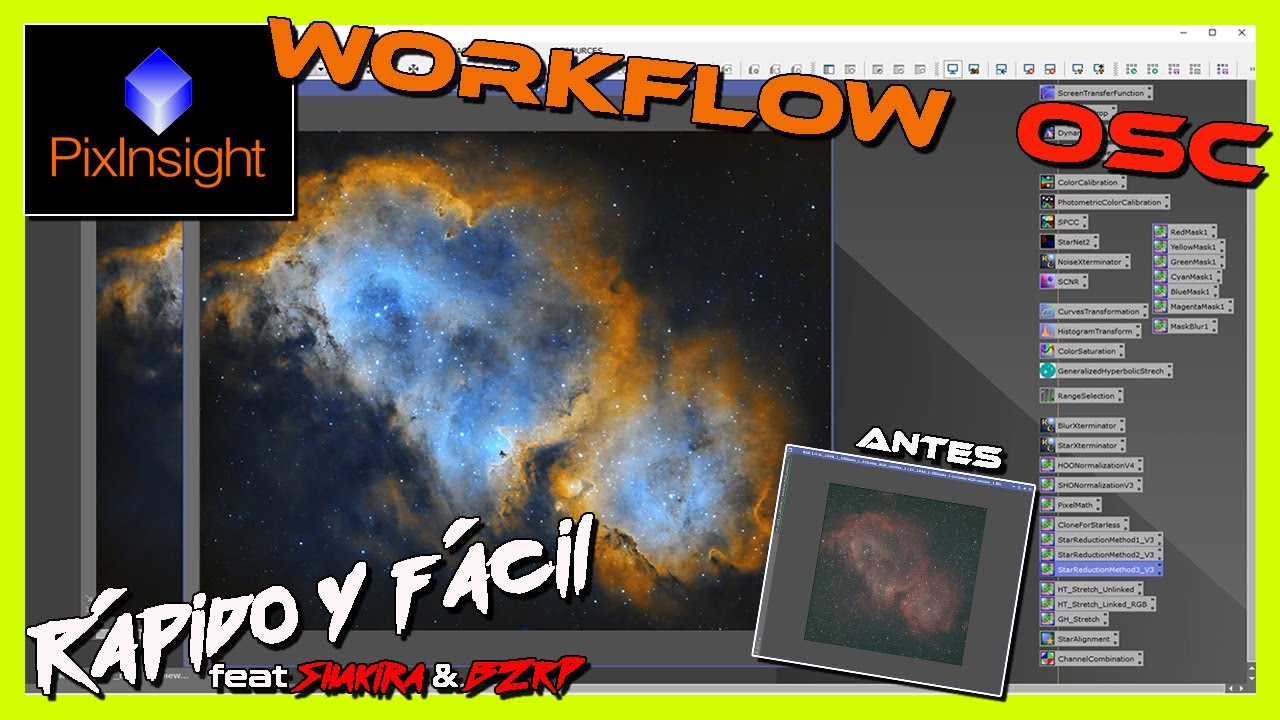 👉PIXINSIGHT | Procesado rápido y fácil en PALETA HUBBLE con cámara a color | 🔭