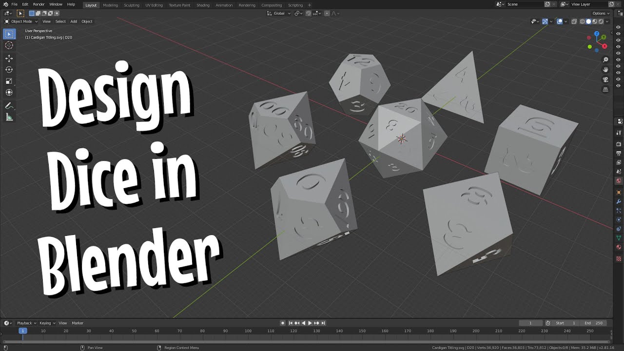 Design Your Own Custom Dice for Free | Blender Tutorial | DIY with Cly Ep. 21