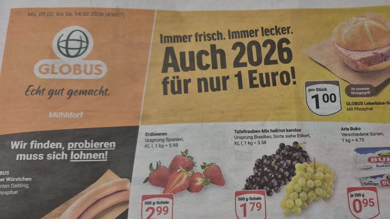 Nutella na akciji 2,49€ 🍫 | Leberkäse-Semmel 1€ | Meso već od 4,90 €/kg – Mühldorf @globus 