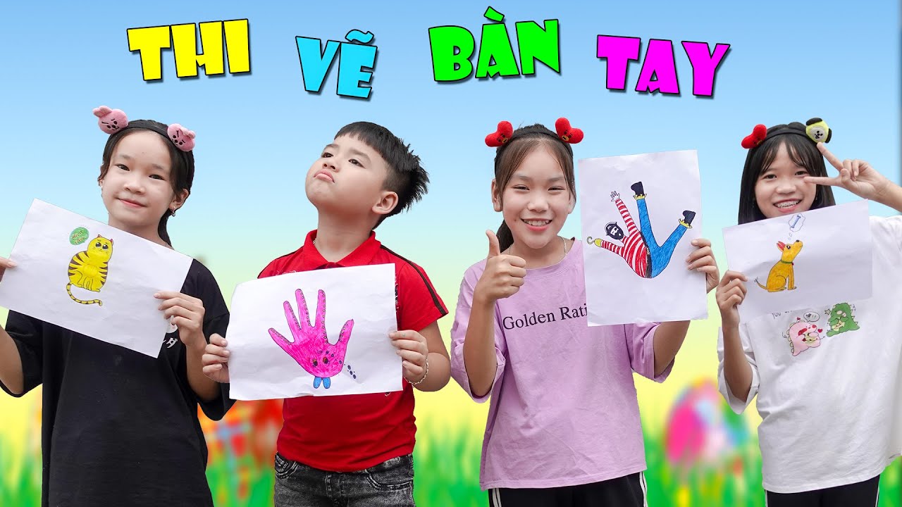 Sáng Tạo Vẽ Tranh Từ Bàn Tay | Họa Sĩ Nhí Đại Chiến ♥ Min Min TV Minh Khoa
