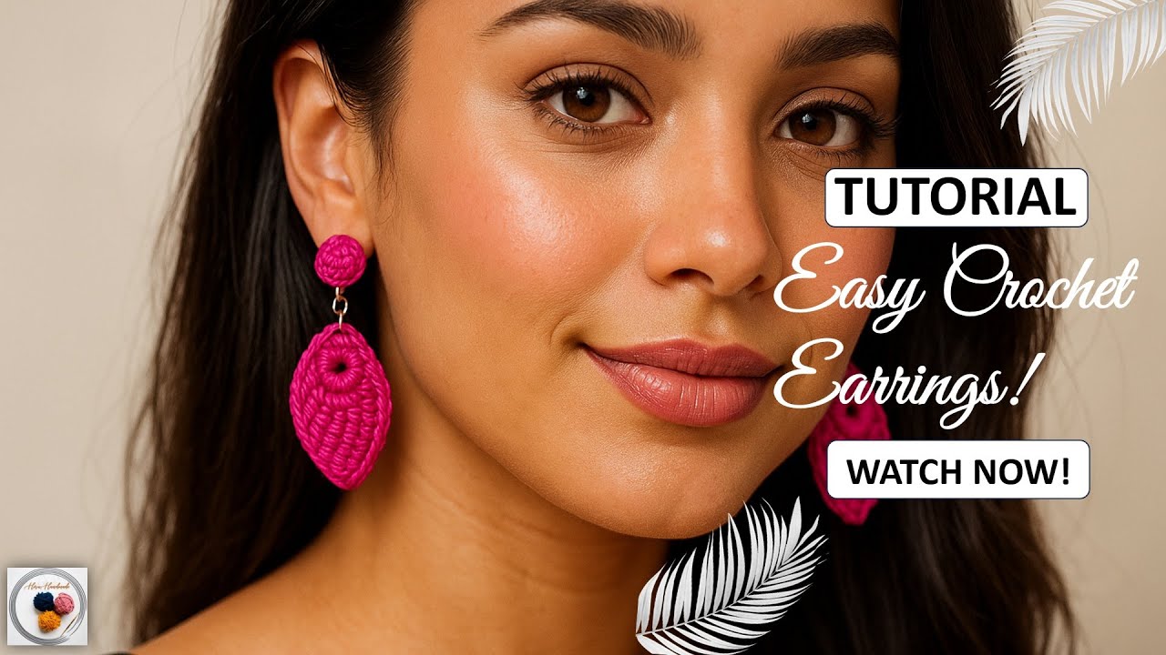 Tunisian Crochet Leaf Earrings   Easy & Stylish Crochet Earring Pattern