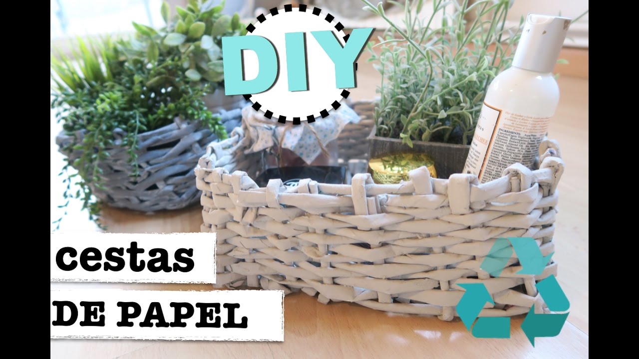 DIY | COMO HACER CESTAS DE PAPEL DE PERIODICO | NEWSPAPER BASKET