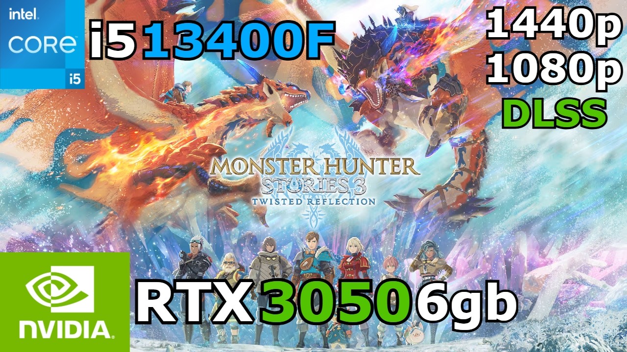 Monster Hunter Stories 3 | i5 13400F + RTX 3050 6gb | 1080p / 1440p / DLSS