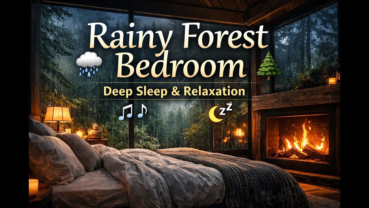 Rainy Forest Bedroom Ambience 🌧️🌲 | Deep Sleep & Relaxation Sounds