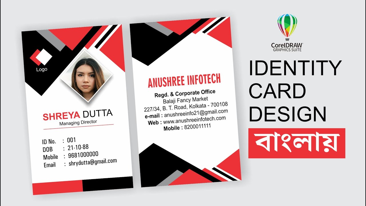 Creative I-Card Design Bengali Tutorial in CorelDRAW X7 | I-Card Design Idea | Learn CorelDRAW