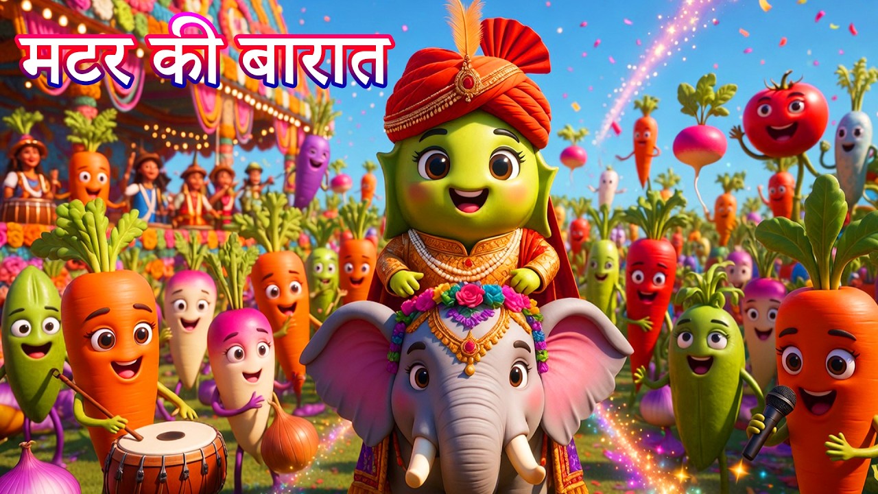 मटर की बारात | Matar Ki Barat | Funny Kids Story in Hindi | Moral Story | Hindi Rhyme