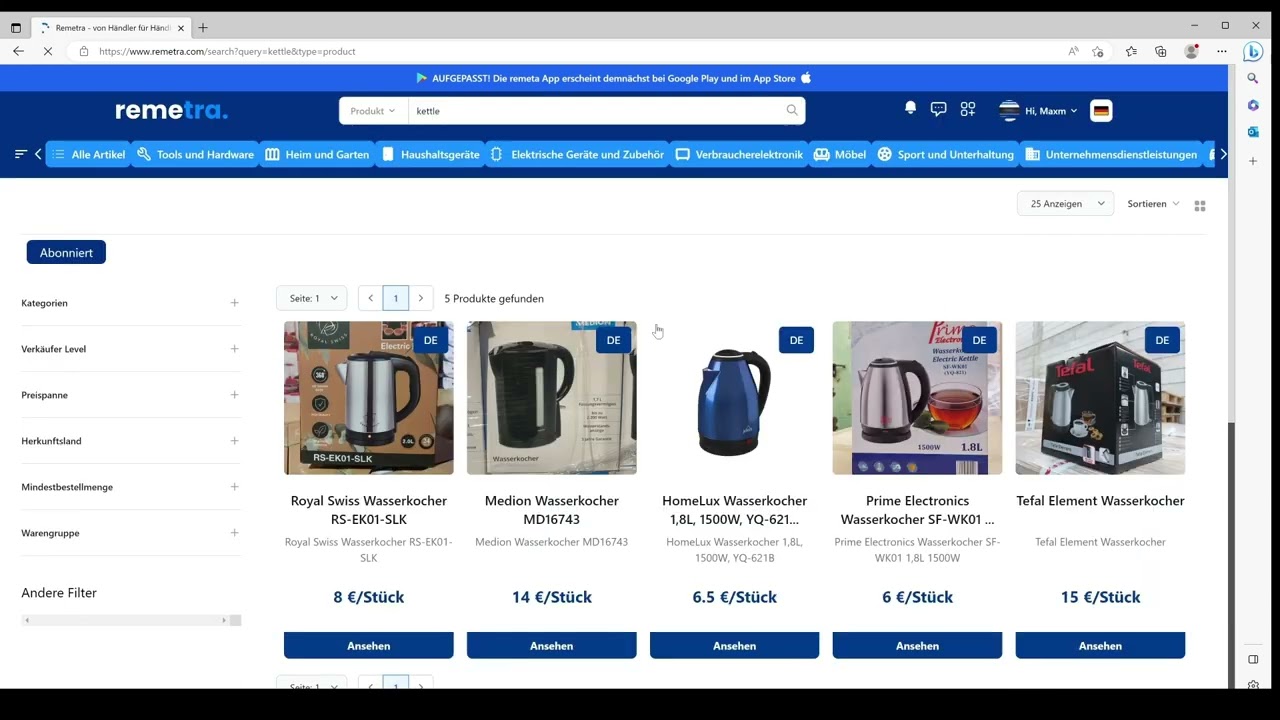 Tutorial DE - Artikelsuche und Unternehmenssuche