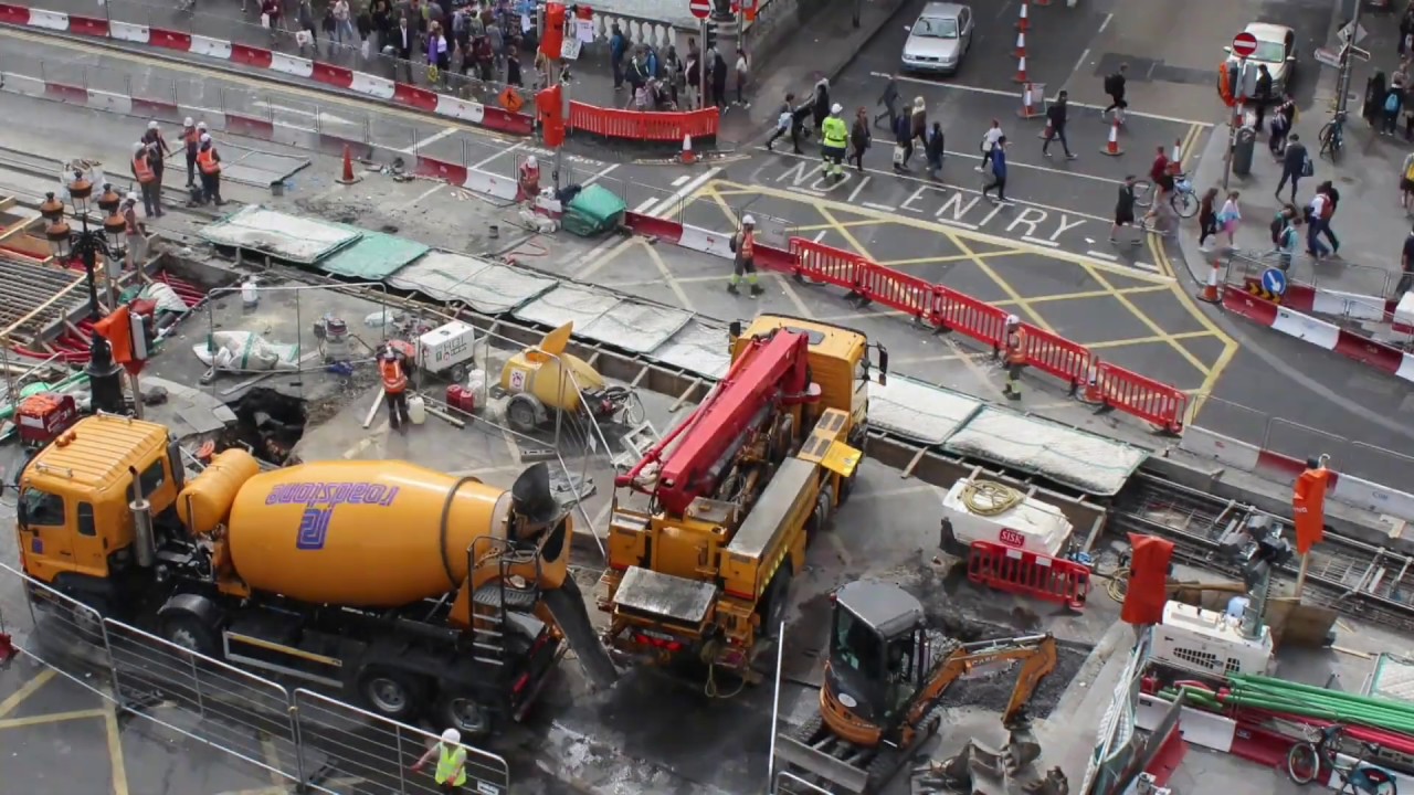 LUAS-O'Connell Bridge concrete pour