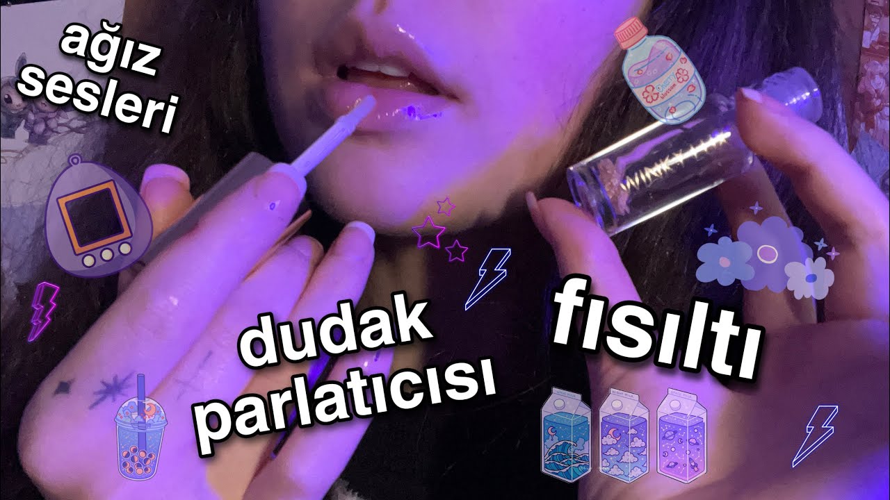 TÜRKÇE ASMR | ağız sesleriyle YAKIN anlaşılmayan fısıltı ( HIZLI ve AGRESIF, dudak parlatıcısı )