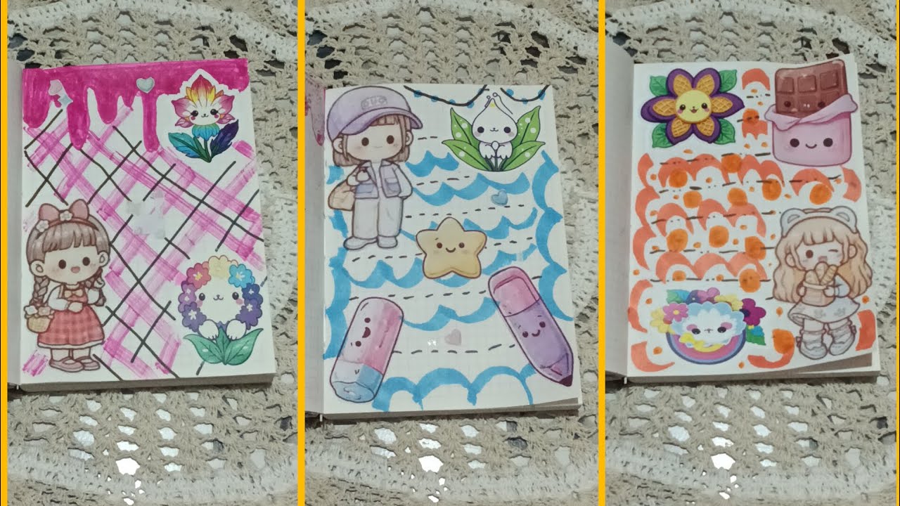 Kawaii journal with me video -25 | Journal with kawaii stickers | Kawaii journal ideas  