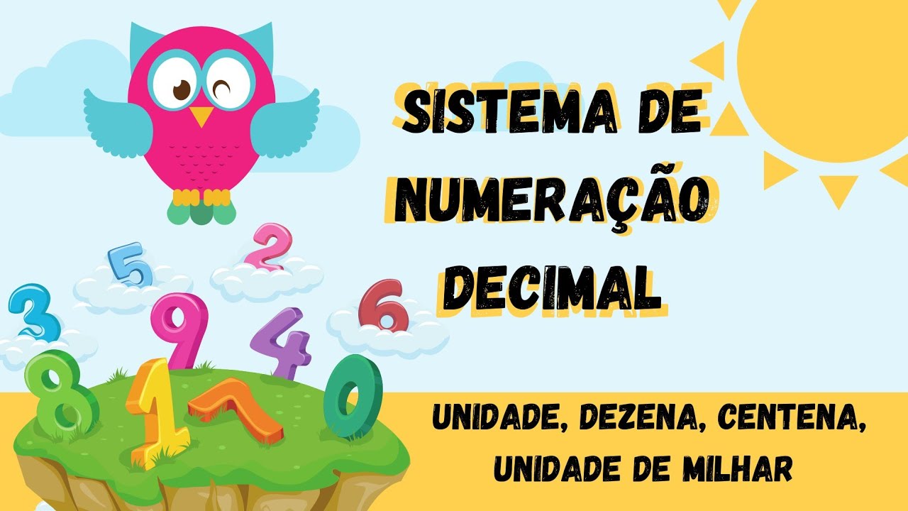 Sistema de numera&ccedil;&atilde;o decimal: unidade, dezena, centena e unidade de milhar.