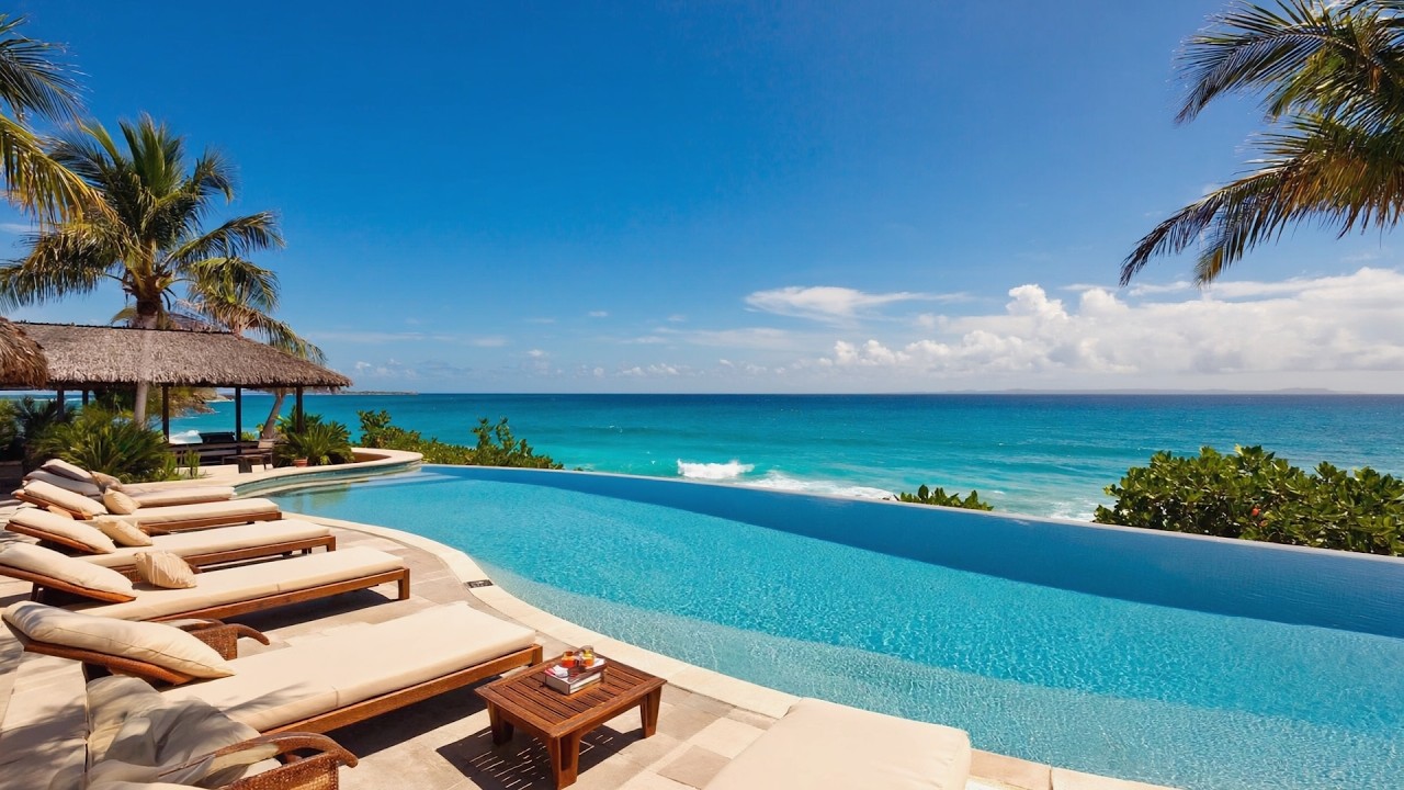 Endless Ocean View | Luxury Infinity Pool Relaxing Loop (4K)
