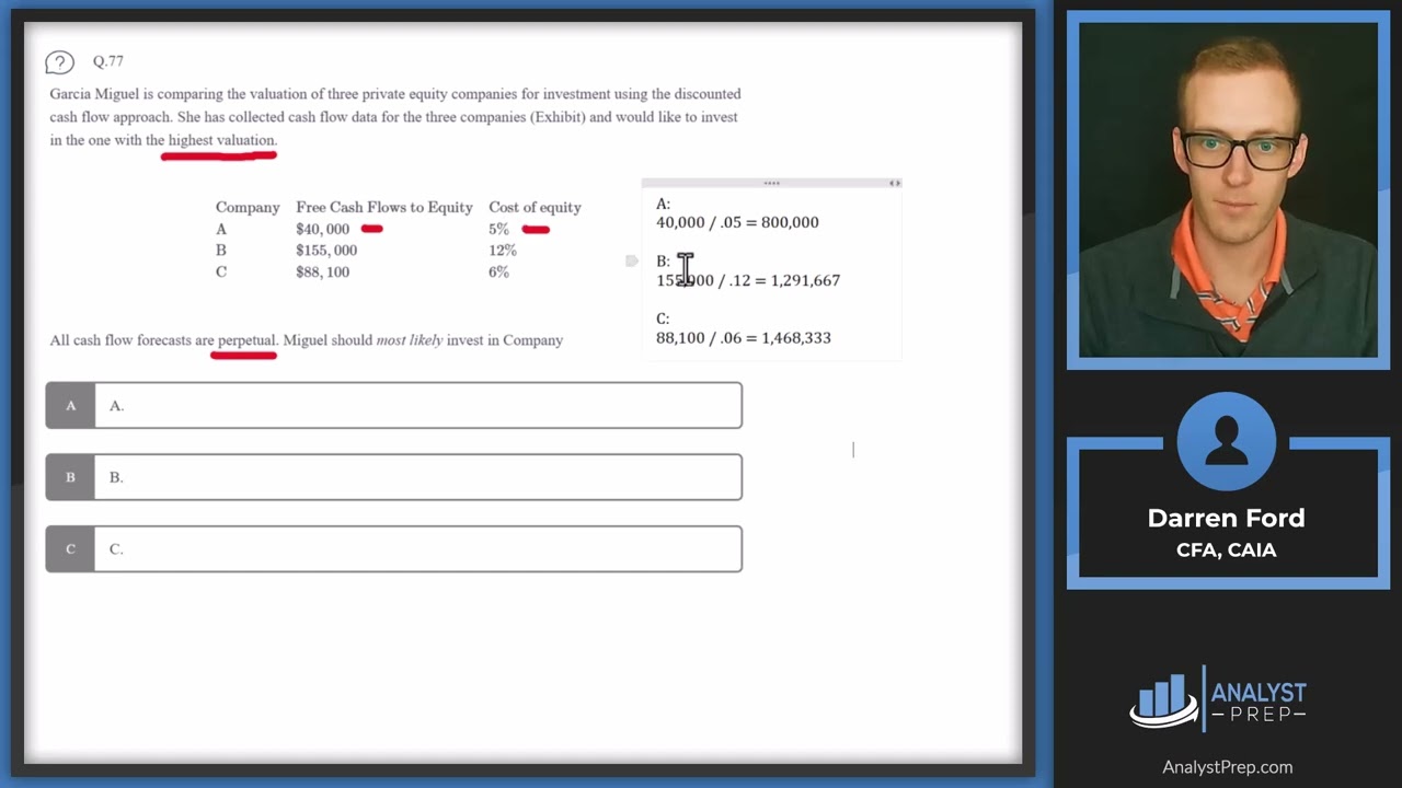 Mock Exam #3B – Questions 71-80 | CFA® Level I Exam Preparation | AnalystPrep