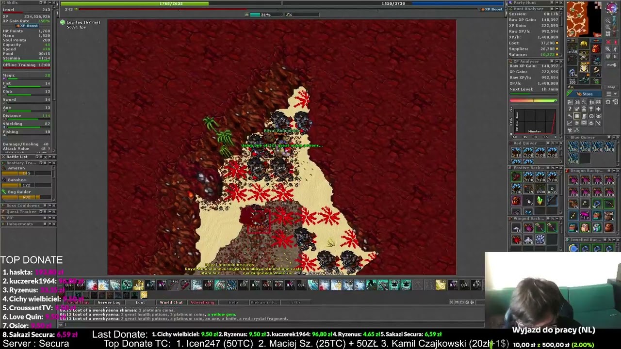 Tibia RAPID RESPAWN EVENT - 240+ Royal Paladin na Werehyenach 2kk+ raw exp + jak wydłużyć summona!