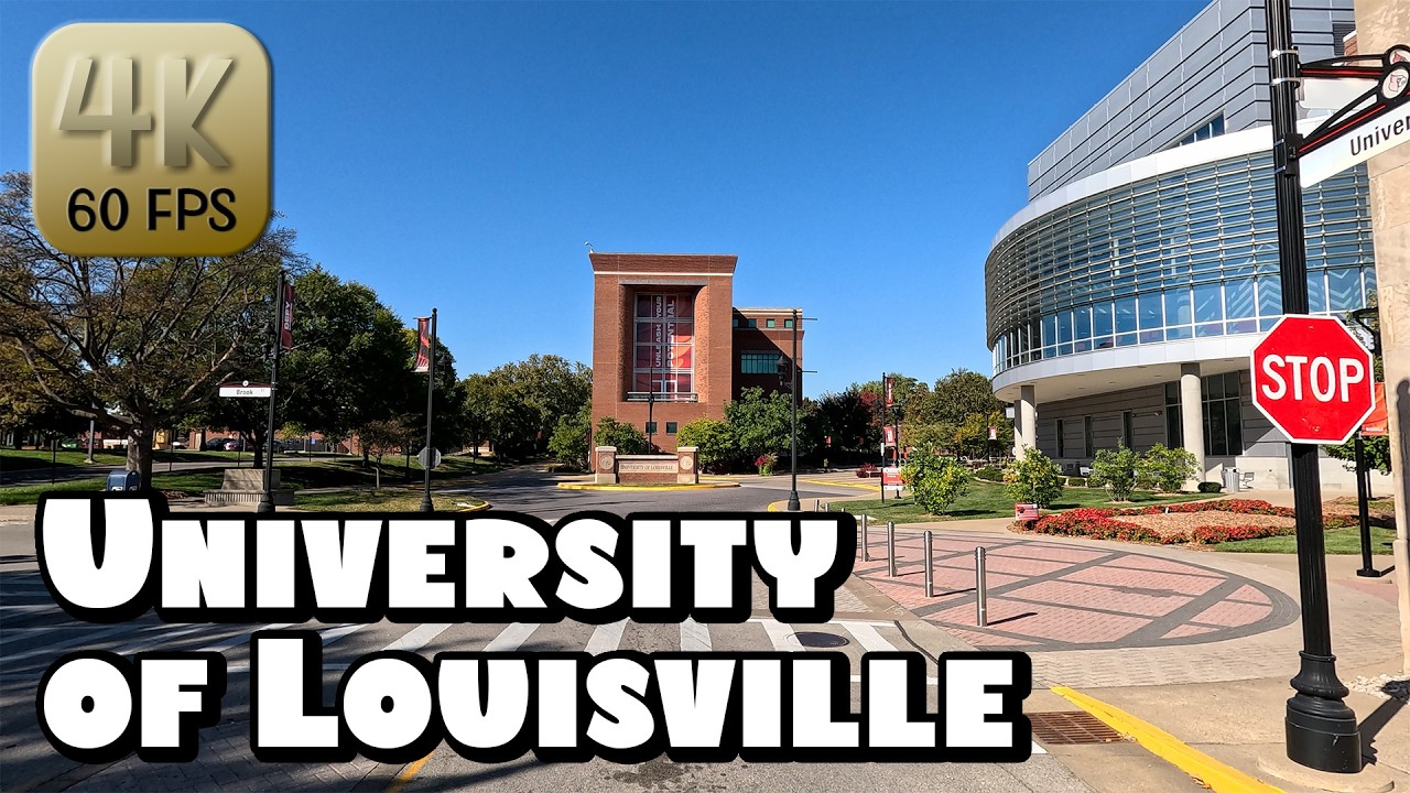Driving Around University of Louisville Campus in 4k Video