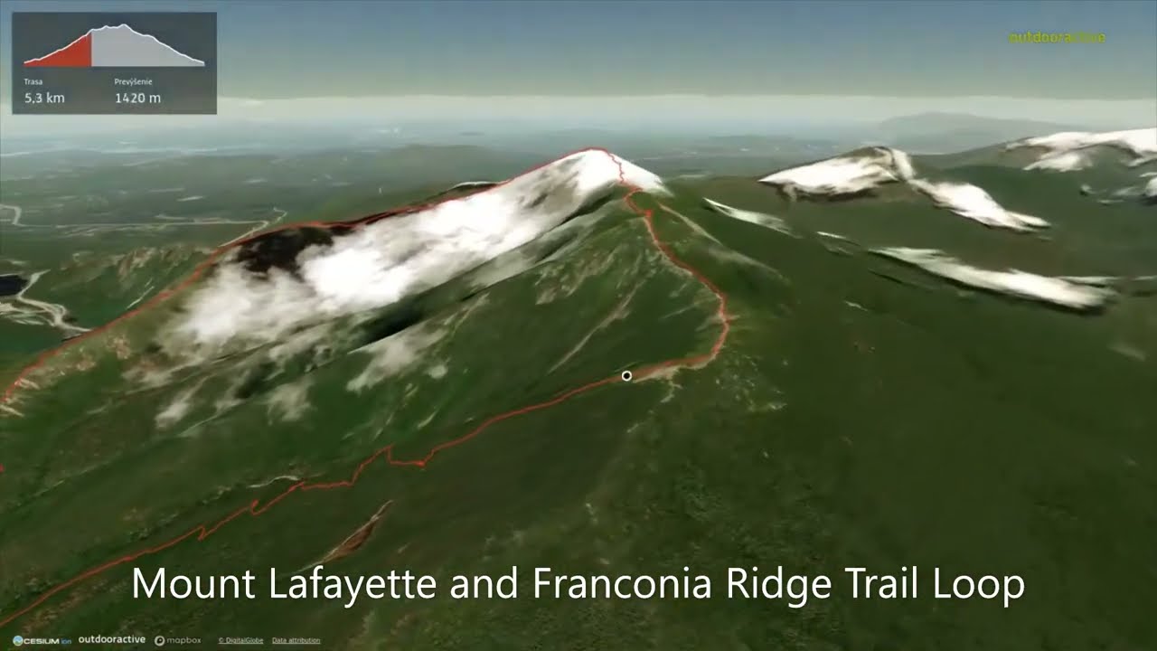 Mount Lafayette and Franconia Ridge Trail Loop ∆ hiking trails ∆ 3d-trail.com/usa/