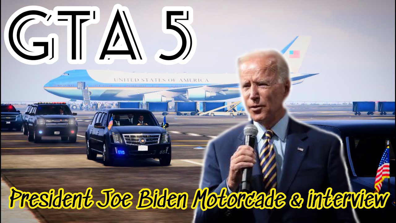 GTA 5 - US PRESIDENT JOE BIDEN MOTORCADE & INTERVIEW AT THE WHITE HOUSE #Cinematic