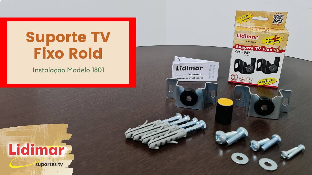 Lidimar | Como instalar Suporte para TV Fixo Roldana na parede/painel_passo a passo