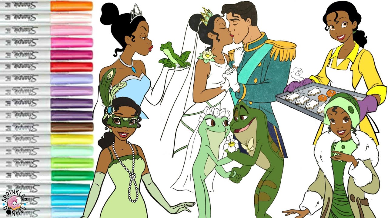 Disney The Princess and the Frog Coloring Book Compilation Princess Tiana Prince Naveen