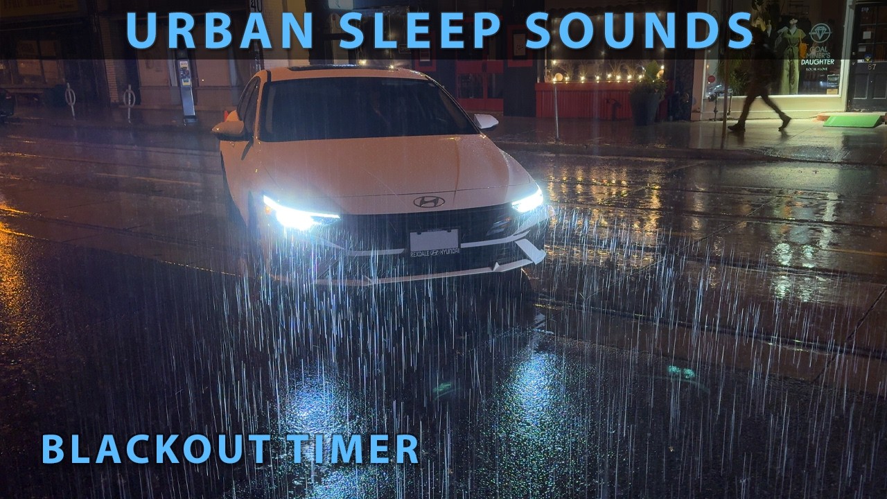 Heavy Rain and Street Traffic for Sleep - 8 Hour Sleep Sounds