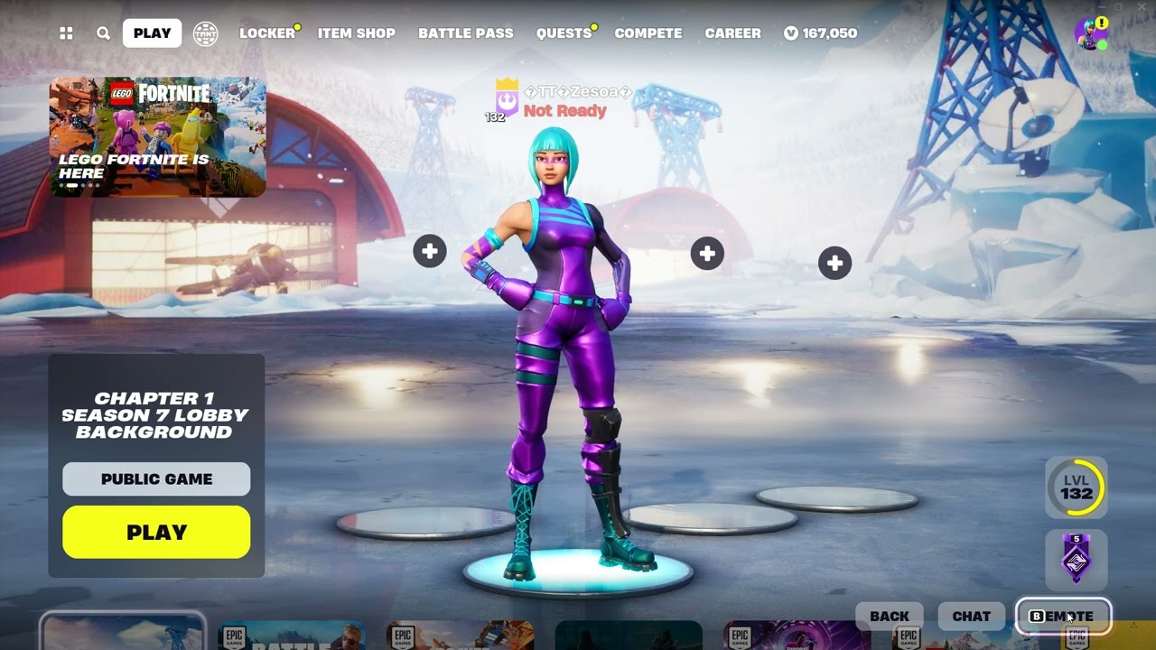 FORTNITE WONDER SKIN DANCING IN LOBBY ( SEASON 7 BACKGROUND 2024 emotes)