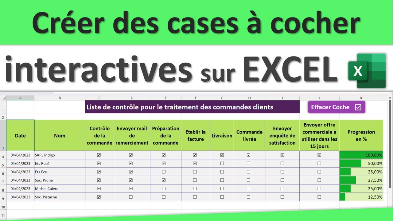 Comment créer rapidement des cases à cocher interactives sur Excel pour créer une liste de contrôle