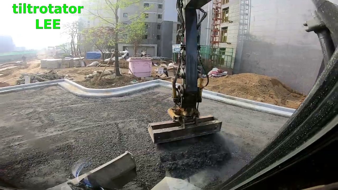 아스콘 포장전 골재 나라시