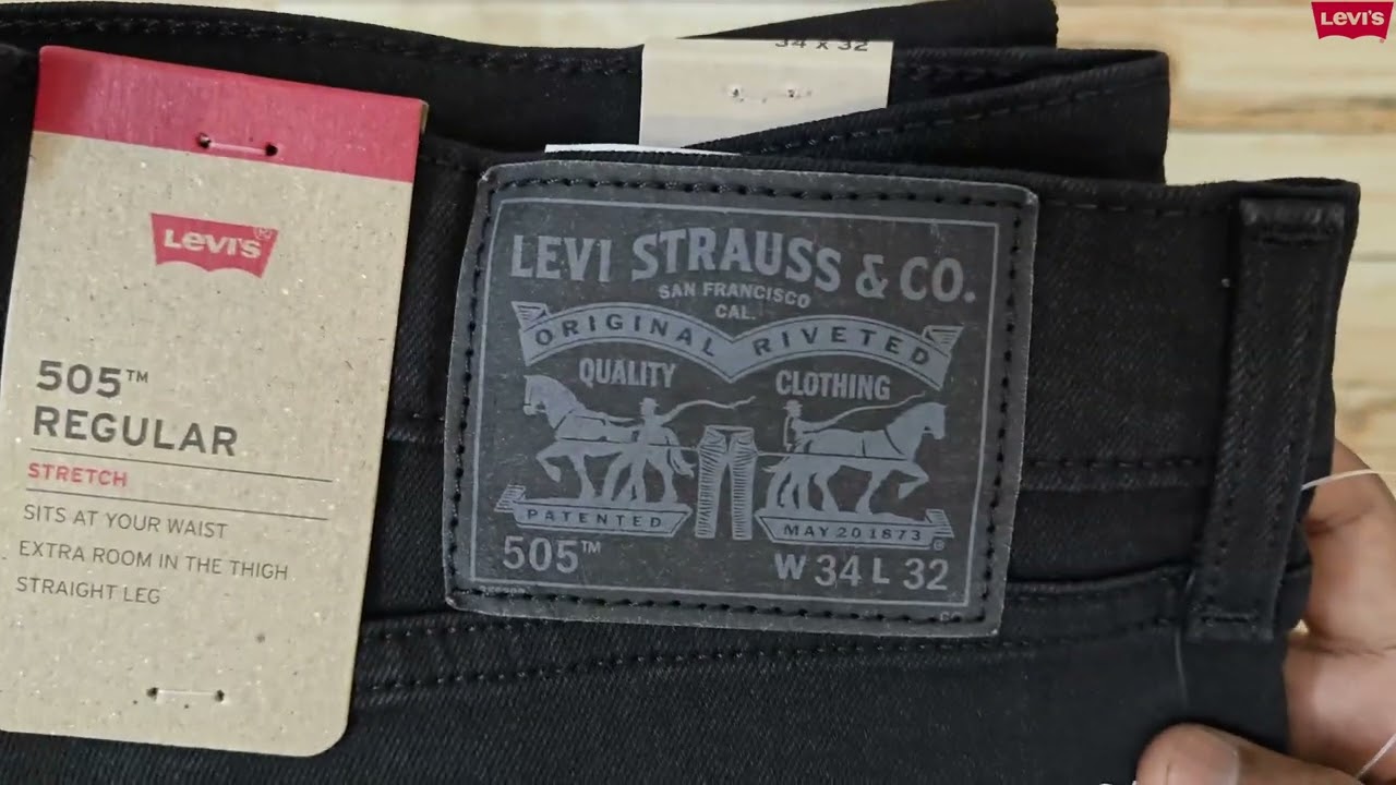 Levi's 505 Black Straight Fit Jeans | Unboxing