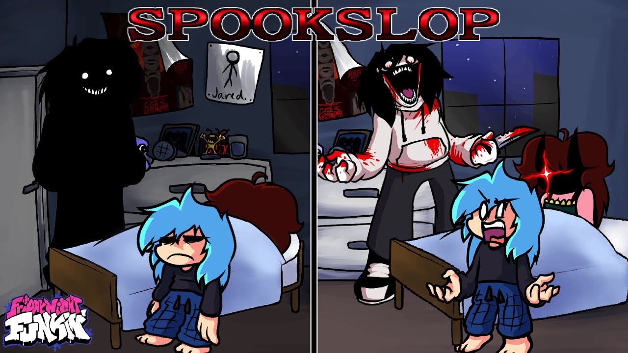 FNF: SPOOKSLOP // Против Джеффа Убийцы █ Friday Night Funkin' █