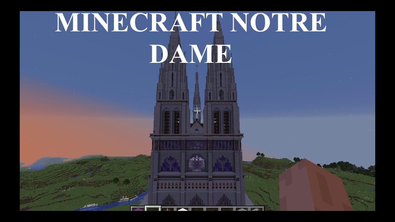 Minecraft Notre Dame Cathedral with Viollet Le Duc restauration