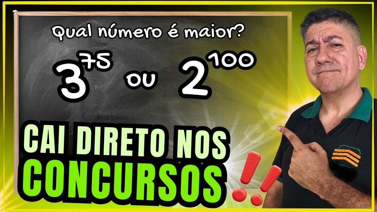 Qual número é maior? 3⁷⁵ ou 2¹⁰⁰ 🤯 | Cai direto nos concursos!