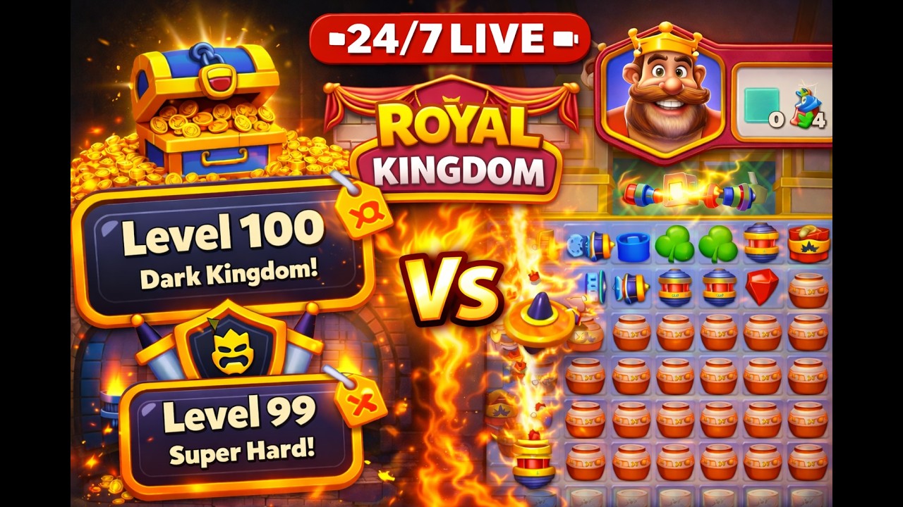 Royal Kingdom LIVE 24/7 🔴 Hard Levels Gameplay | Puzzle Game Stream