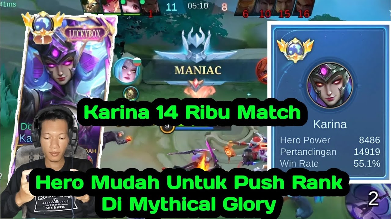 Hero Mudah Untuk Push Rank Di Mythical Glory🔥Build Tersakit Karina🔥#fyp #viral #trending 